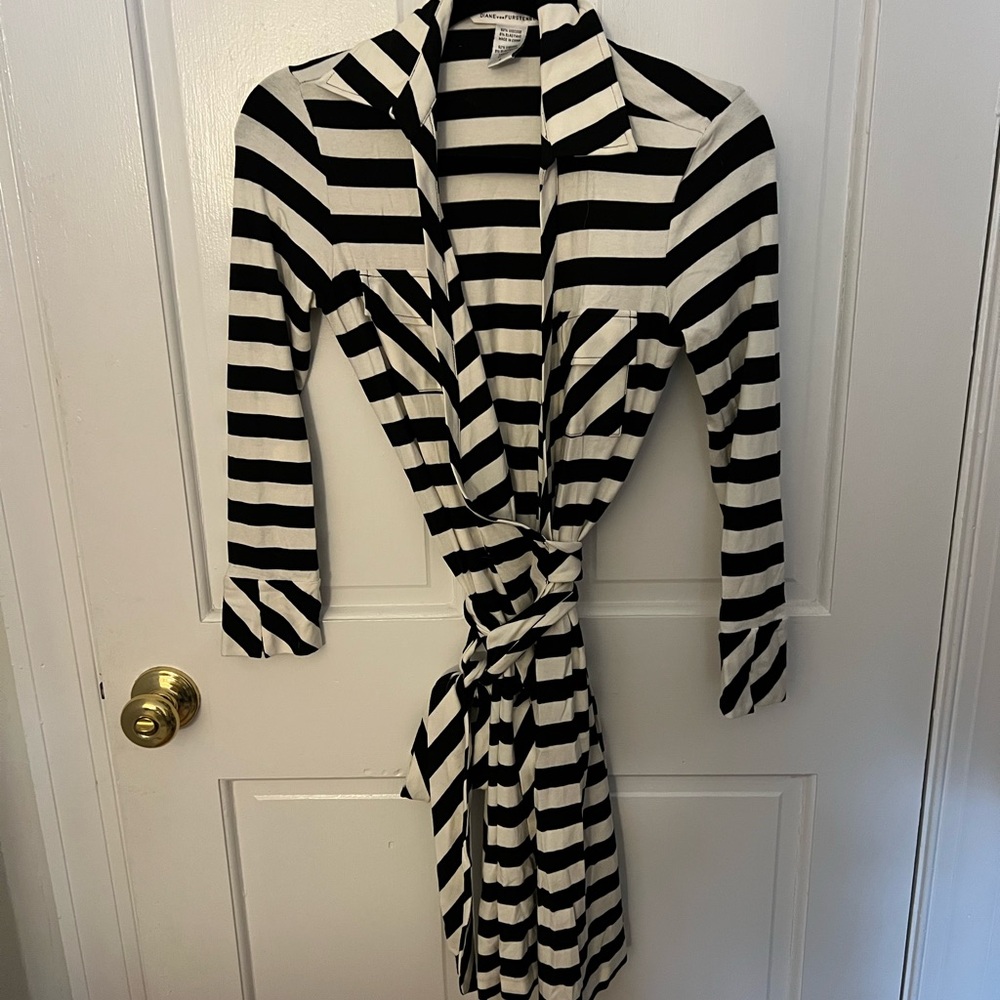 Diane Von Furstenberg Striped Wrap Dress